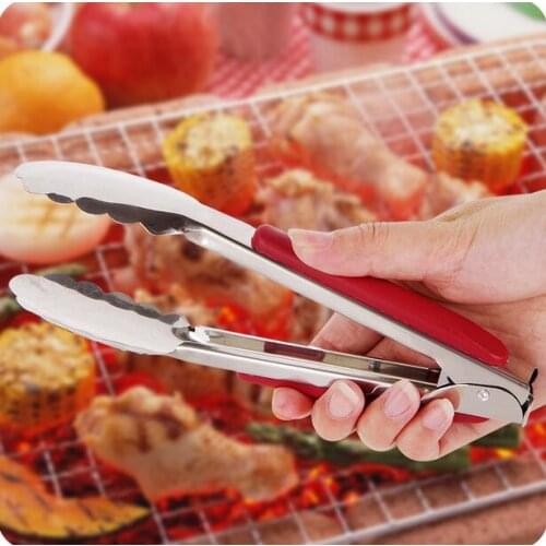 Thickening Stainless Steel With Plastic Handle Roasting Clamp Barbecue Clip Steak Bread Pastry Clip