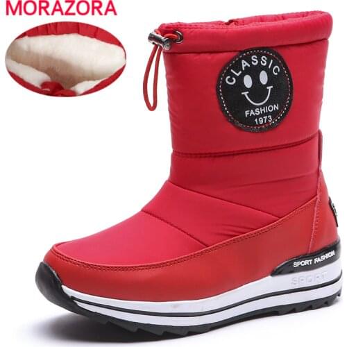MORAZORA Plus size 34-43 Snow boots for women shoes zipper keep warm thick fur winter boots fashion ankle boots female