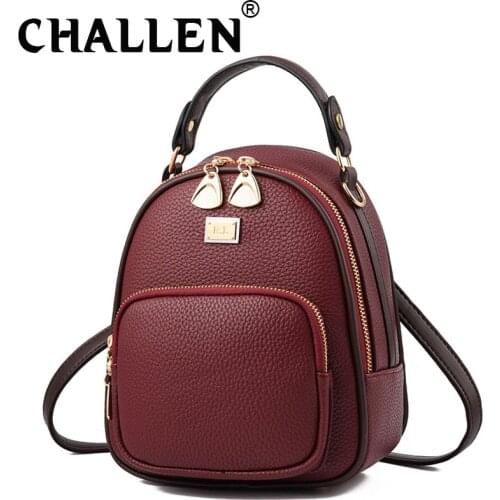 Quality Leather Vintage Shoulder Backpack bag Women mini samll Backpack School Bag girls Travel phone Bags B42-88