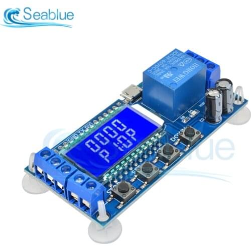 DC 6-30V 10A LCD Digital Display Time Delay Relay Module 1 Way Cycle Timing Delay Relay Module High And Low Level Trigger Switch