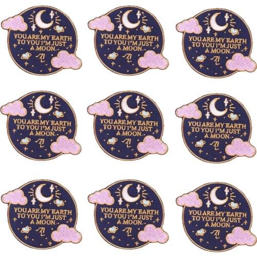 Pulaqi 10PCS Space Letter Patch Wholesale Patch DIY Iron On Patches For Clothing Punk Cartoon Wholesale Dropship Custom Patch