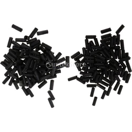 100Pcs Bike Bicycle Brake Shifter Inner Cable Tips Wire End Caps Black With Smooth Edge