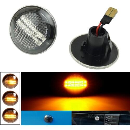 2Pieces Dynamic LED Turn Signal Lamp ​Repeater Indicator Side Marker Lights For Land Rover Range Rover L322 2002-2012