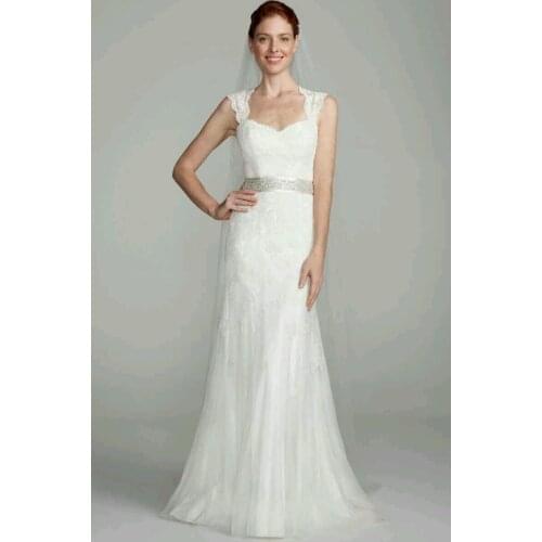 2018 tulle New Concise Air Design white/ivory Davids Bridal bow sashes Cap sleeves wedding custom size bridesmaid dresses