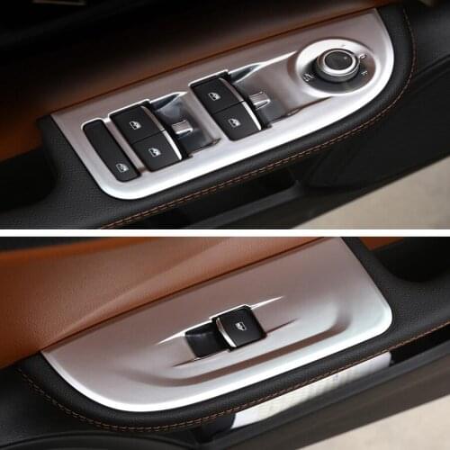 4Pcs Car Armrest Window Lift Button Switch Frame Car-covers Trim For Alfa Romeo Giulia 2017 LHD Interior Car-styling
