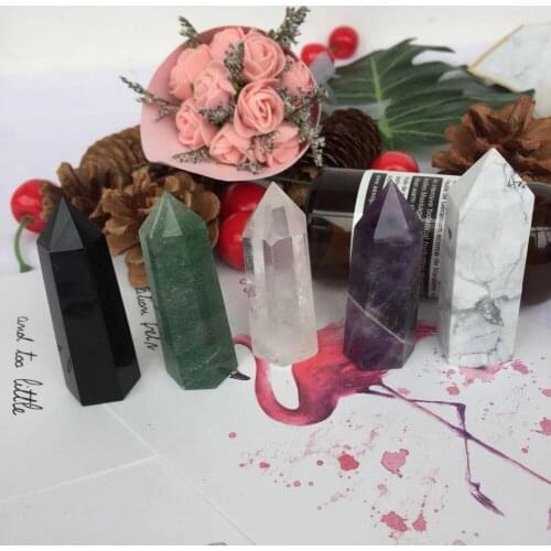 5pcs different beautiful natural mineral quartz Crystal gemstone point meditation reiki healing crystal stone wand home decor