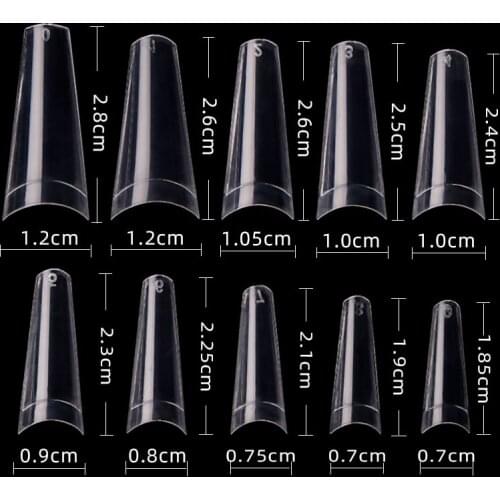 500pcs Fake Nails Nail Stickers Nail Art Manicure Tool or Transparent Natural