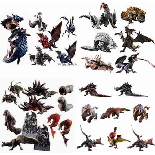 Bandai Genuine CANDY TOY Monster Hunter Online Plesioth Teostra Nigrum Gravios Action Figure Model Ornaments Toys