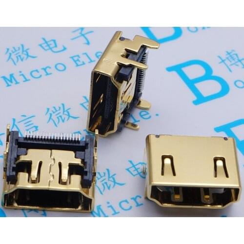 Free shipping 100PCS HDMI SMD HD Seat 19P Transmission HDMI Female