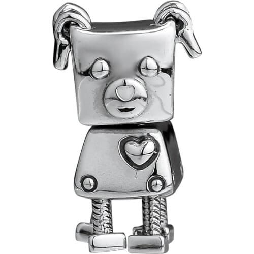 Bobby Bot Charm Dog Beads Fits 925 sterling silver original Bracelets For Woman DIY Beads for jewelry making