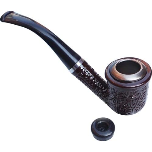 Top Smoking Wooden Pipe Accessories Wood Cigarette Pipe Half-round Smokes Tools Practical Dry Tobacco Pipe