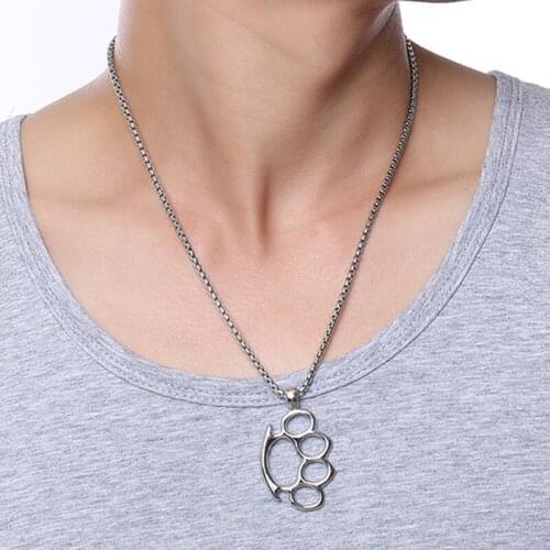 GorGor Originality Statement Minimalist Stainless Steel Animal Footprint Pendant Necklace for Fashion Men Jewelry Gift PN-847S