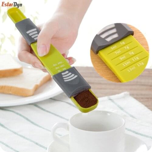 Hot Sale Measure Cup Double End Height Stools Adjustable Scale Measuring Spoons Measuring Spoon baking tool Kitchen Accessories