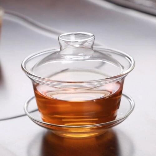 [GRANDNESS] Clear Glass Gaiwan 150ml Heat Resistant Traditional Gongfu Tea Tureen