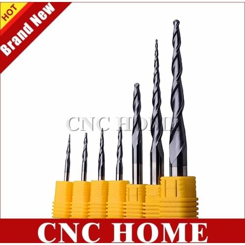 Conical Cutter 3.175mm 4mm 6mm 8mm Carbide Ball Nose Tapered End Mills Router Bits CNC Taper Wood Metal Milling Cutters