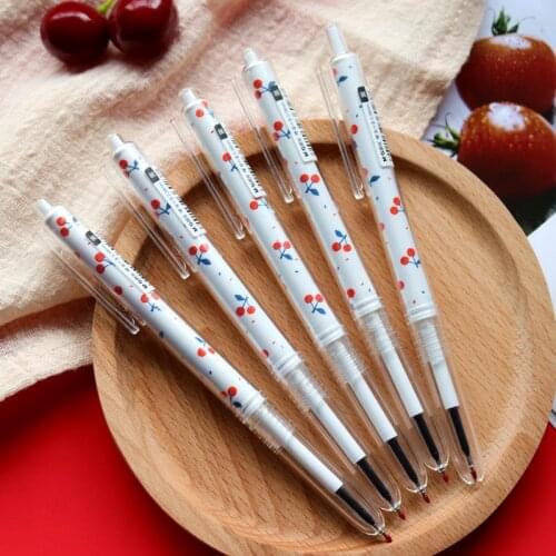 Kawaii Lovely Cherry Press Gel Pen School Office Supplies Stationery Gift 0.38mm Black Ink