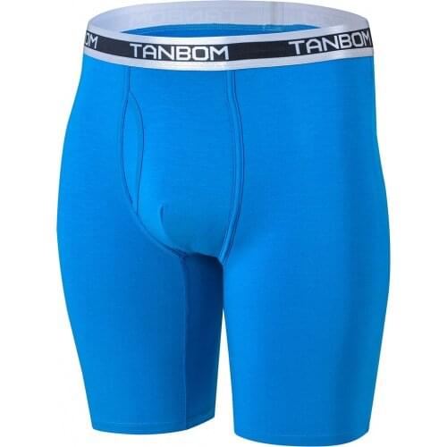 New Arrivals Mens Long Underpants Boxer Briefs Bamboo Slip Breathable Comfortable Soft Perfect-Fit Male Panties Underwear