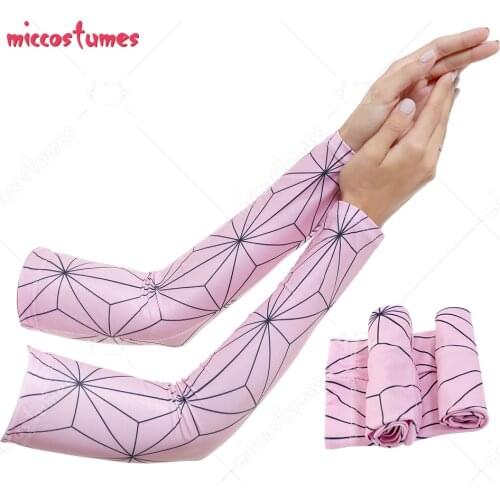 Nezuko Kamado Anime Japanese Derivative UV Sun Protection Compression Arm Sleeves Tattoo Cover Up Cosplay Sports Accessory