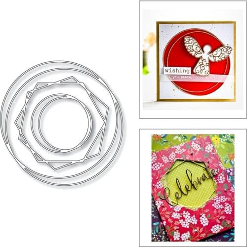 2020 New Circle Hexagon Nesting Layered Metal Cutting Dies For DIY Cut Paper Craft Making Background Card Scrapbooking No Stamps