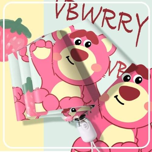 Lovely wind sunshade super sunscreen and UV protection womens automatic five fold portable sunshade umbrella parasol umbrella