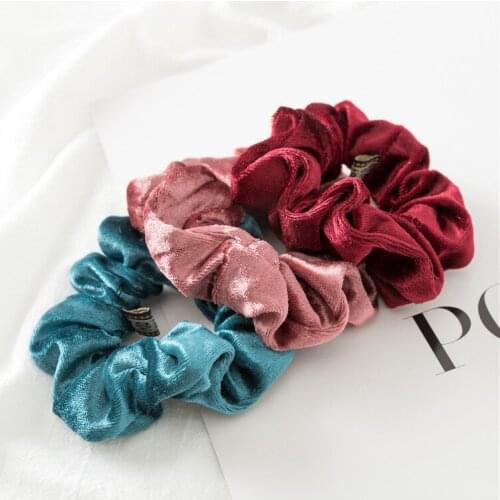 1PCS Wide Velvet Women Hair Band Elastic Hair Ropes Ponytail Holder Colors Mixed Women Hair Accessories Hair Band for Women