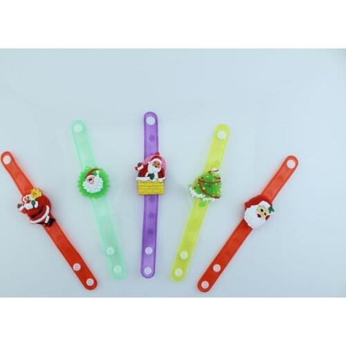 Christmas bracelet Santa Claus snowman glow bracelet LED flashing birthday party colorful bracelet glow wrist band gift 20g