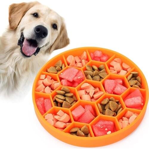 Silicone Slow Feeder Dog Bowl Puppy Cat Puzzle Feeders Bowl Dogs Dish Pet Food Feeding Bowl for Large Medium Small Dog