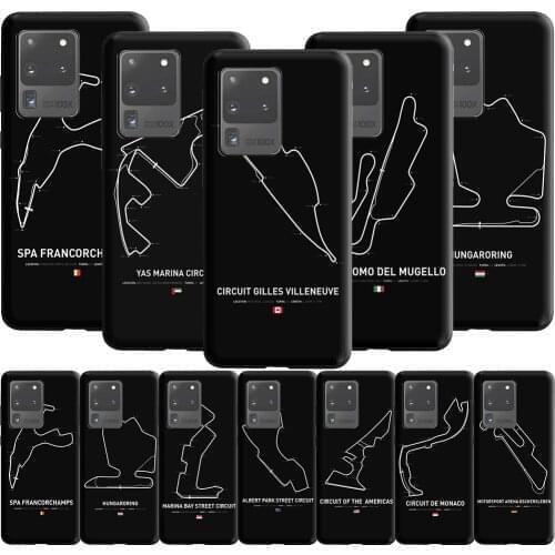 Formula 1 F1 Racing Circuit Silicone Case for Samsung Galaxy Note 20 10 9 8 S20 Fe S10 S10E S9 S8 Plus Ultra Lite S7 Edge