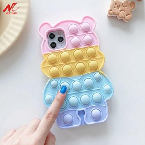 S9 Plus Fidget Reliver Stress Case Cartoon Silicone Push it Bubble Cover for Samsung A32 A51 A71 A12 A21 A20 A30 A50 S10 Note 9