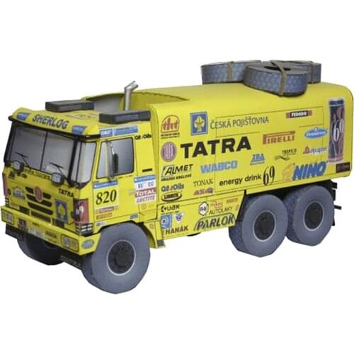 TATRA 815 VD 13 350 6X6.1 Yellow Truck 1:53 Dakar Rally Folding 3D Paper Model Papercraft DIY Adult Handmade Craft Toys ZX-040