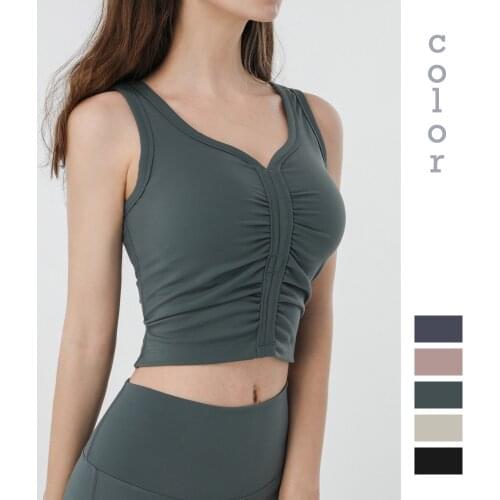 Moonglade Yoga Top Sports Underwear Female Shockproof Running Fitness Bra Gathered Stereotypes Big Chest Training Yoga Vest