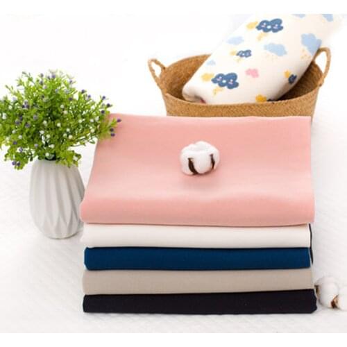 High Elastic Lycra Knitted Fabrics Thicken 100% Cotton Spandex Stretch Cloth for DIY Sewing Clothes Pajama Handmade Tissu 1Meter