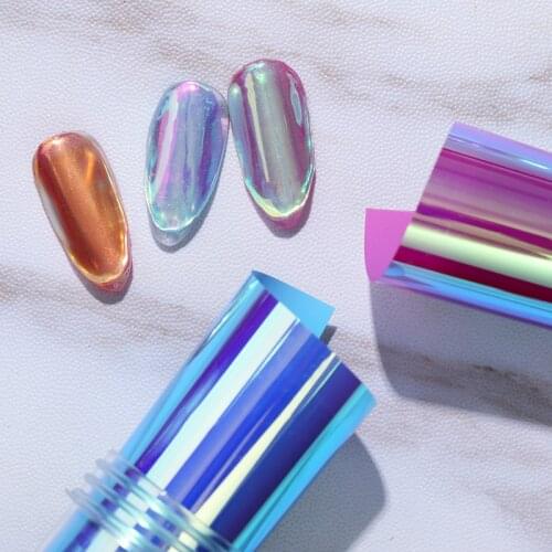 Japanese Nail Art Aurora Ice Cube Cellophane Colorful Transfer Glass Paper Tips Candy Paper Diy Sticker Decoration