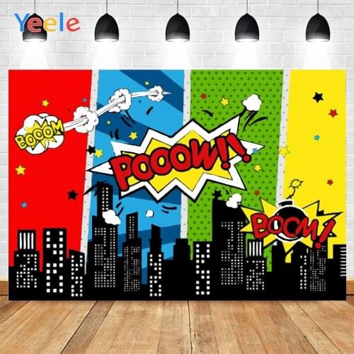 Yeele Boom Baby Party Comic City Building Photographic Backdrops Photo Backgrounds Photocall For Photo Shoot Props Photophone