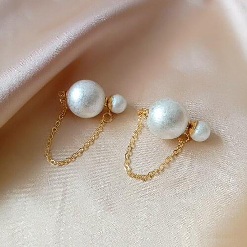 Sweet Girl Earrings 2021 Fashion New Temperament Earrings Not Glossy Pearl Net Red A Pair Of Long Earrings For Women Pendientes