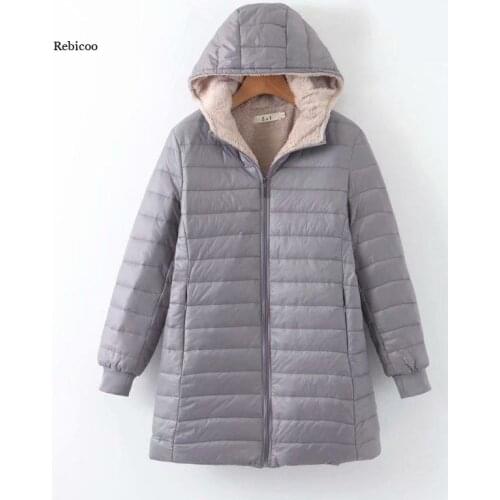 Women Hooded Casual Parkas Solid Color Slim Zipper Warm Coats Lining Polyester Fiber Waterproof Women Parkas Coats