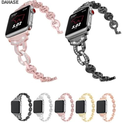 Women Bracelet for Apple Watch Band 38mm 42mm 40mm 44mm Bling Diamond Stainless Steel Strap for iWatch Series 4 3 2 1 Bands