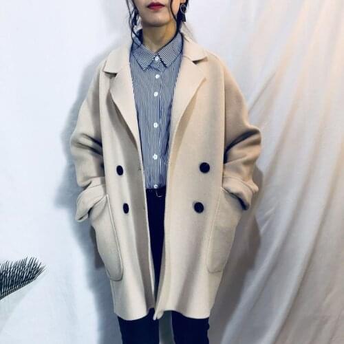 Coat Wool Autumn Winter Women Double Side Jacket Elegant Windbreaker Abrigos Mujer Invierno 2020 YY2222