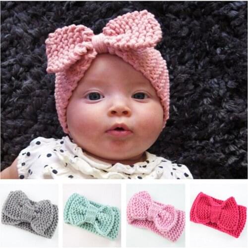 10pcs Children Hair Band Lovely Winter Warm Headband Knitted Candy Color Wool Ear Protection Headgear Newborn Toddler for Kids