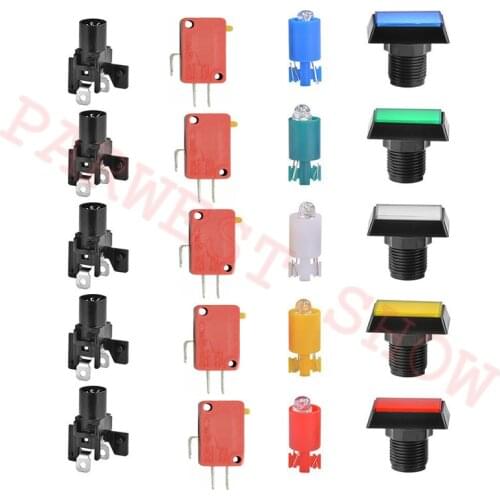 10PCS/Lot 50*33mm Gaminator Push Button Illuminated Rectangle Push Button Slot Game Machine Button 5 coclors Selection