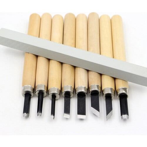 10 Pcs/set Wood Carving Knife Tool Set Multi-function Woodworking Hand Tools with Grinding Stone for Carving Enthusiasts