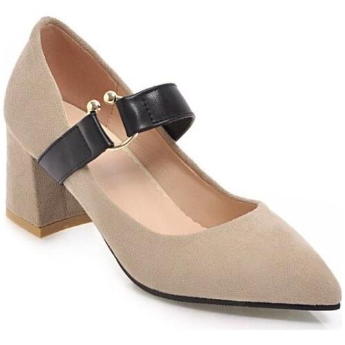 2018 chun xia fashionable sexy pointed joker coarse 45 womens shoes with high heels size code 33-18114