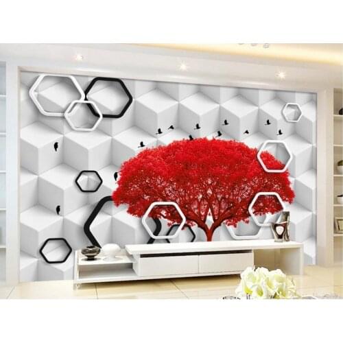 3D Wallpaper TV Background Wallpaper The Living Room Sofa Backdrop Mural Mangrove grid Mural Wallpaper