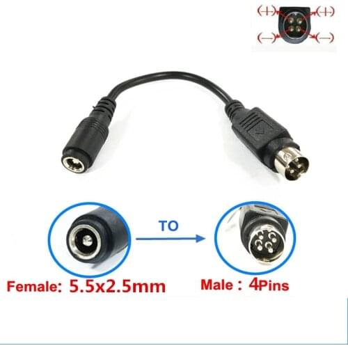 Female 5.5*2.5mm to male 4-Pin Cable Lead For SATO TG-5011-19V-ES Just a 4-Pin cable For TV LCD VCR power supply