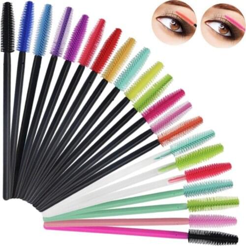 50PCS/set Disposable Silicone Gel Eyelash Brush Comb Mascara Wands Eye Lashes Extension Tool Pro Beauty Makeup Tool For Women