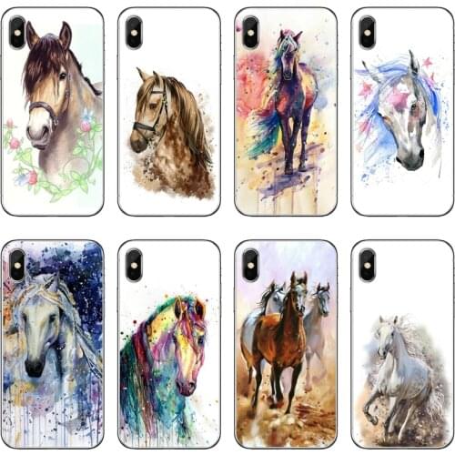 Watercolor Horse pattern soft cover case For Samsung Galaxy J8 J7 J5 Prime pro J3 A3 A5 A7 2018 2017 2016