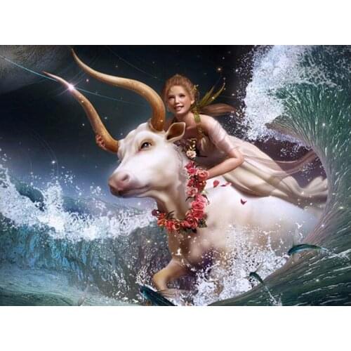 5D DIY Diamond Painting Beauty Riding Buffalo Handicraft Needlework Diamond Embroidery Resinstone Diamond Cross Stitch Mosaic