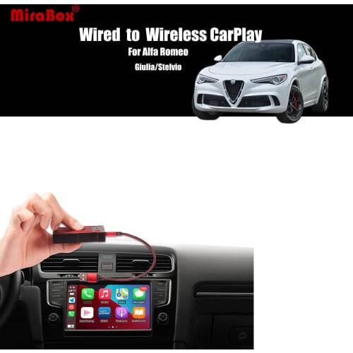MiraBox Wireless Apple Carplay Adapter CarPlay USB Dongle for Alf Romeo Giulia Stelvio