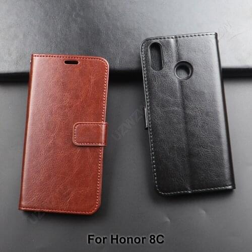 For Honor 8C Flip Wallet PU Leather Case Cover