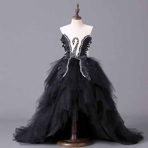 Girls Flamingos Dress For Kids Wedding Evening Children Princess Party Pageant Long Gown Girls Teenagers Dresses Formal Clothes
